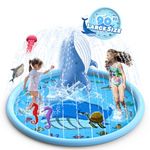 BerrysParadise 90" Splash Pad, Sprinkler & Splash Play Mat Toys for Kids Water Toys, Inflatable Wading Pool Extra Large Thicker Thickness Summer Funny Toys for 3-12 Years Old Children Boys & Girls