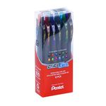 Pentel Energel Black Slim Barrel, Retractable, Everyday Writing, Office Supplies, School Supplies, 0.7mm Medium Point, Assorted Colours, BL437RPC12, 12 Colour Pack