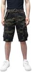 X RAY Mens Cargo Shorts Camo & Solid Colors 12.5" Inseam Knee Length Classic Fit Multi Pocket (Big and Tall Shorts for Men), Double Stitch Olive Camo, 40