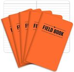 Field Notebook - 3.5"x5.5" - Orange - Lined Memo Book - Pack of 5