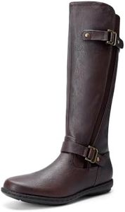 DREAM PAIRS Women's Faux Fur-Lined Knee High Winter Boots Fall Tall Boots,Size 10,Brown,Trace