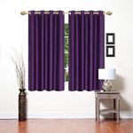 Parda Sansar Polyster Solid Long Crush Plain Window Curtains, 5 Feet, Purple-Set of 2