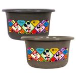 Kuber Industries Disney Check Bath Tub | Versatile Utility Gaint Tub | Plastic Bath Tub for Baby | Clothes Washing Tub For Bathroom | Feeding Pan Tub | TUB-25 LTR | Pack of 2 | Multi