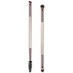 Duo Eyebrow Brush, KINGMAS 2 Pcs Professional Angled Eye Brow Brush, Eyeshadow Brush and Blending Spoolie Brush