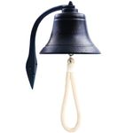 Hanging Bell Dinner Bell Outdoor Bell Bracket Mount Wall Bell Indoor Rope Bell Ship/Boat/Nautical/Door/School/Reception/Home/Church Bell (Pro-Black)