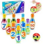 Qukir Bowling Set Kids, Toys for 2 3 4 Year Old Boy Girl Gift for 1-6 Year Olds Boys Toys Age 3-5 Toddler Toys Kids Toys Age 2-6 Outdoor Toy for 1-3 Year Old Learning Toy for 2 Year Old Kid Garden Toy