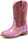 Motasha Girls Cowboy Boots Unisex-Child Cowgirl Boots Fashion Ankle Western Boots Toddler Girls Boots Riding Shoes Little Kid Big Kid, Sequins Rainbow, 1 Little Kid