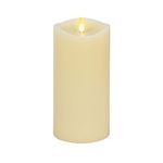 Matchless Candle Co. Moving Flame LED Candle Melted Edge Smooth Finish Real Wax Unscented, Battery Operated (2 AA) 150 Hr Runtime, Timer, Remote Ready - Pearl Ivory (3.5" x 7.5")