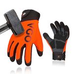 Vgo... 1Pair Safety Work Gloves,Mechanics Gloves,Impact Gloves,Anti-Vibration Gloves,Oild and Gas digging Gloves,Heavy Duty(Size XL,Orange,SL9793IP)