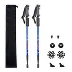 Rexmon Trekking Poles, Collapsible Lightweight Shock-Absorbent Hiking Walking Sticks Adjustable Aluminum Hiking Poles for Women Men Kids, 2 Pack, with 10 Replacement Tips(Blue)