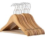 Hangerworld 12 Childrens 30cm Natural Wooden Clothes Coat Hangers with Non Slip Trouser Bar