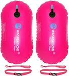 Swim Buoy Float - 2 Packs Swimming Bubble Safety Float with Adjustable Waist Belt for Open Water Swimmers,Triathletes,Snorkelers,Safe Swim Trainers,Kayakers (2PCS-Magenta)