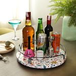 appeasy Wooden Lazy Susan Turntable Spinning for Cabinet, Kitchen Turntable Storage for Dining Table, Countertop, Pantry (13 inch (Red))