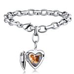 Picture Locket Bracelet Personalized Custom Photo Charm Bracelets Memorial Jewelry for Women