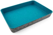 Three by Three Seattle Felt Like It! 13 x 9.5 Inch Felt Tray Drawer Organizer, Fits Standard Letter Size Paper Sheets (Blue)