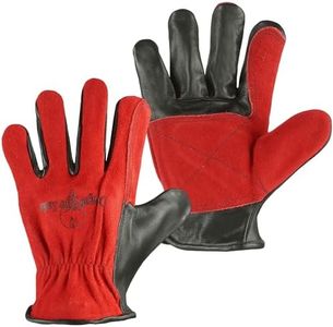 Strongarm Leather TIG Welding Gloves with Reinforced with Elastic Wrist for Construction BBQ Gardening Mechanix Driver