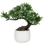 Artificial Bonsai Tree Fake Plants in Ceramic Pots Artificial Japanese Bonsai Decorative Faux Plants House Plant for Home Table Office Desk Bathroom Shelf Bedroom Farmhouse Decoration