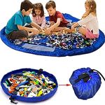 Toy Storage Bag Mat,Storage Bags Foldable Rug Portable Organizer Toys Kids Play Mat 60 inch (150cm) (Blue) (Blue)