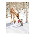 Avanti Christmas Cards with Envelopes, Fawn and Bunny Friends in Snow, Pack of 10