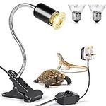 MILIWAN Tortoise Heat Lamp UVA+UVB Basking Lamp 75W+75W Reptile Heat Lamp with Holder E27 Aquarium Basking Light with 360° Rotatable Goose-Neck for Reptiles, Lizards, Turtle Snakes, etc