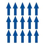 LiteMark 8 Inch Blue Removable Warehouse Directional Arrow Decal Stickers for Floors and Walls - Pack of 15