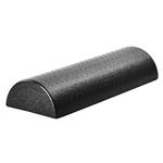 Yes4All High Density Half Round Foam Roller Support Pain Relieved, Back, Leg (Black 18in)