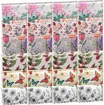 24 Packs Travel Size Tissue Pocket Tissues Slim Pack Facial Tissues 3 Ply Tissues Wallet Size Pocket Tissues Packs for Travel Wedding Party Favors, 6 Styles (Vintage Floral)