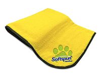 SOFTSPUN Microfiber Pet Towel 60x120 cms 1pcs 380gsm Yellow! Ultra-Soft, Ultra-Absorbent for Drying Small & Medium Dogs & Cats of All Breeds Quickly.