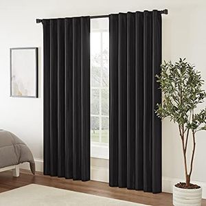 Eclipse Fresno 52 by 84-Inch Blackout Window Curtain (Single Panel), Black