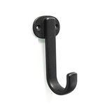 Hickory Hardware S077189-BI-10B Euro Contemporary Single Prong Hook, Black Iron, 10 Each