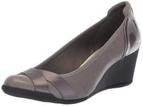 Anne Klein Women's Timeout Wedge Heel Pump, Pewter, 5.5 UK