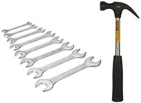 Stanley 70-379E Matte Finish Double Open End Spanner Set (Pack of 8) 51-152 Steel Shaft Claw Hammer