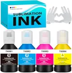 4x140ml T49M Autofill Sublimation Ink Compatible for Epson SureColor F170 F570 Dye-Sublimation Printers (T49M1 T49M2 T49M3 T49M4, 4 Pack)