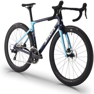 SAVADECK SLR7S Carbon Road Bike, T800 Carbon Fiber Frame Racing Bicycle with Shimano 105 R7120 24 Speed Groupset and Hydraulic Disc Brakes, Ultra-Light Carbon Bike(Blue,54cm)