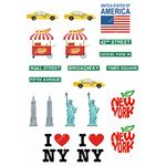 20 x Pre-Cut New York Theme Edible Wafer Cupcake Toppers Cake Decoration