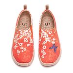 UIN Women's Walking Travel Shoes Slip-Ons Canvas Casual Loafers Lightweight Comfort Art Painted Fashion Sneaker Sakura (5)