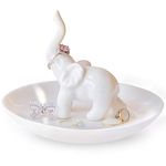 Titanape Birthday Gifts for Women - White Elephant Ring Holder Dish for Jewellery Stand - Unique Gift for Her Engagement Wedding Christmas Mother's Day | Ceramic Trinket Dish Elephant Gifts for Women