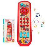 Aolso Toy Remote Control, Baby TV Remote Control Toys Educational Toys, Baby Remote Control Toy Learning Musical Sensory Toy for Toddler 6-18 Months 1-3 Year Old Boys Girls, Red