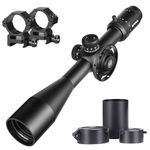 SPINA OPTICS 6-24X50 FFP First Focus Plane Telescopic Colimator Sight Rifle Scope MIL Dot Reticle Hunting Shooting riflescope Optical Sight (with 20mm Rings)