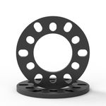 WHEEL CONNECT Wheel Spacer, 10mm Thickness(3/8inch), Fit 6 Lugs Pattern 6x114.3, 6x120, 6x127, 6x130, 6x132, 6x135, 6x139.7,Forged 6061 Aluminum, Anodised Black Surface, Pack of 2.