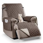 TAOCOCO Recliner Chair Covers,1 Seater Recliner Covers,Waterproof Recliner Sofa Covers,Reclining Protector for Pets,Non Slip Armchair Covers,Armchair Recliner Cover With Pockets (Brown)