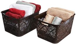 Amazon Brand - Solimo Royal Multipurpose Storage Basket - Large (Set of 2, Brown)