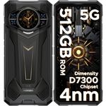 DOOGEE S200 Plus Rugged Smartphone 5G, Dimensity 7300 4nm, 32GB+512GB with 1.32" Dynamic Rear Screen Android 14 Rugged Phone, 10100mAh Battery, 100MP+20MP Night Vision AI Camera, 6.72"FHD+, 120Hz, NFC