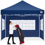 ABCCANOPY 3x3 Pop Up Gazebo Pop Up Outdoor Canopy Tent Party Tent Wedding Instant Shelter with Elegant Church, Bonus Carrying Case/Bag(Navy Blue)