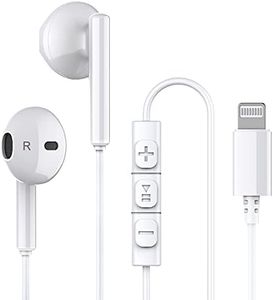 iPhone Headphones,Wired Lightning Headphones for iPhone 13 12 Pro Max MFi Certified Lightning Earbuds with Microphone & Volume Control for 11 XR SE