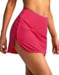 Soothfeel Women's Swim Skirt with Zipper Pockets High Waisted Tummy Control Bathing Suit Skirt Bikini Bottoms for Women, Watermelon, XX-Large