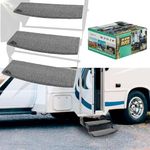 LATCH.IT RV Step Covers 3 Pack | 22" Wide Camper Step Covers for Radius Steps Only! | RV Step Rug Best Fits 8-11" Deep RV Stairs | Keep Your RV Clean!