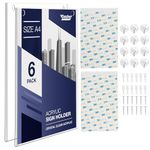 Acrylic Sign Holder A4 - Clear Frame Paper Holder with Multiple Mounting Options Included, Wall Mount Poster Display Holder, Plastic Message Board for Home, Office, Store, Restaurant (A4-6 Pack)