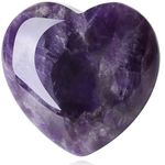 AWARDSEN 60 mm Large Heart Amethyst Crystals Gemstones Gifts for Women, Purple Heart Shaped Stone Reiki Healing Crystals for Valentine's Day, Anniversary, Birthdays and Thanksgiving Day