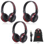 3 Pack of DVD Wireless Headphones, Car Kids Headphones, IR Headphones for Car Entertainment System, Wireless IR Headphones with Dual Channel